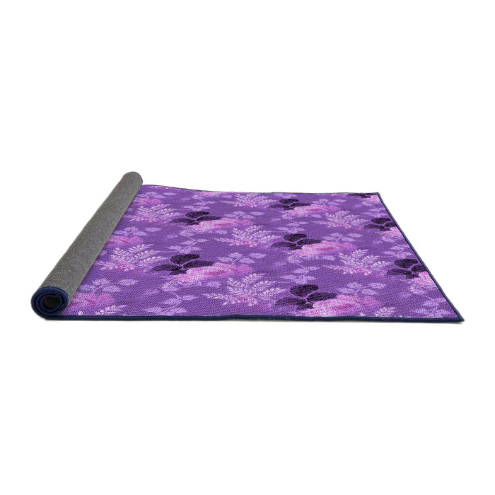 Thickness of Patterned Purple Rug, pat1293pur