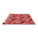 Sideview of Machine Washable Transitional Red Rug, wshpat1293rd