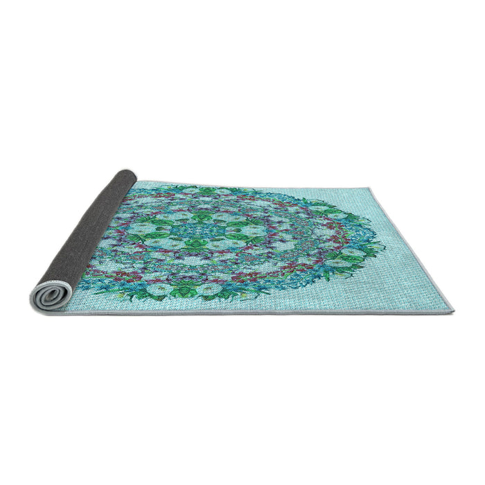 Thickness of Patterned Blue Rug, pat1294lblu