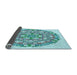 Thickness of Patterned Blue Rug, pat1294lblu