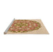 Sideview of Machine Washable Transitional Khaki Gold Rug, wshpat1294org