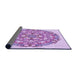 Thickness of Patterned Blossom Pink Rug, pat1294pur