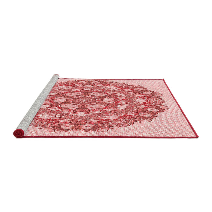 Sideview of Machine Washable Transitional Orange Rug, wshpat1294rd