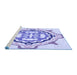 Sideview of Machine Washable Transitional Blue Rug, wshpat1295blu