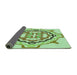 Thickness of Patterned Mint Green Rug, pat1295grn