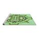 Sideview of Machine Washable Transitional Mint Green Rug, wshpat1295grn