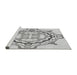 Sideview of Machine Washable Transitional Gunmetal Gray Rug, wshpat1295gry