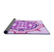 Thickness of Patterned Blossom Pink Rug, pat1295pur