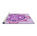 Sideview of Machine Washable Transitional Blossom Pink Rug, wshpat1295pur