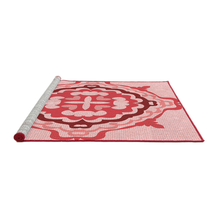 Sideview of Machine Washable Transitional Light Red Pink Rug, wshpat1295rd