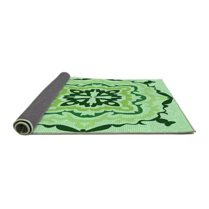 Thickness of Patterned Green Rug, pat1296grn