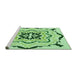 Sideview of Machine Washable Transitional Green Rug, wshpat1296grn