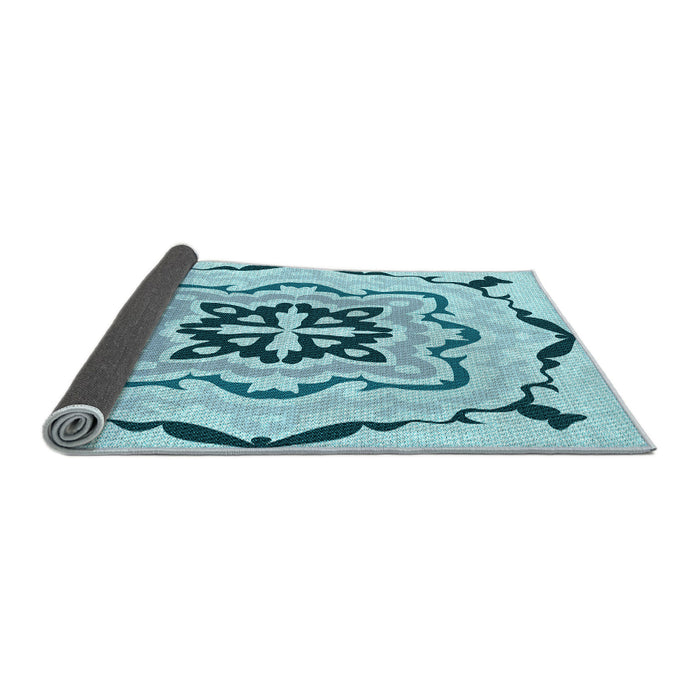 Thickness of Patterned Blue Ivy Blue Rug, pat1296lblu