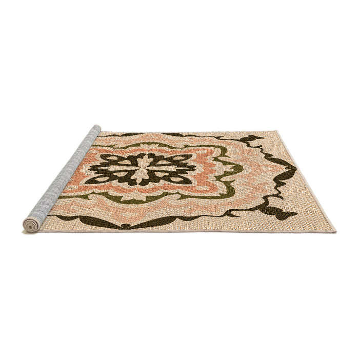 Sideview of Machine Washable Transitional Light Brown Rug, wshpat1296org