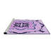 Sideview of Machine Washable Transitional Blossom Pink Rug, wshpat1296pur