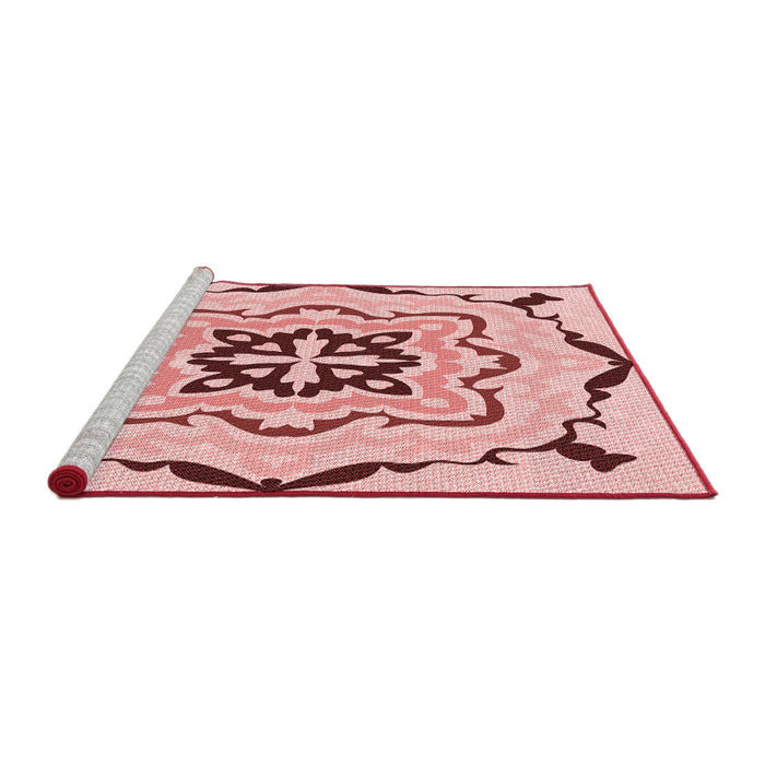 Sideview of Machine Washable Transitional Light Red Pink Rug, wshpat1296rd