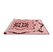 Sideview of Machine Washable Transitional Light Red Pink Rug, wshpat1296rd