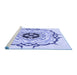 Sideview of Machine Washable Transitional Blue Rug, wshpat1297blu