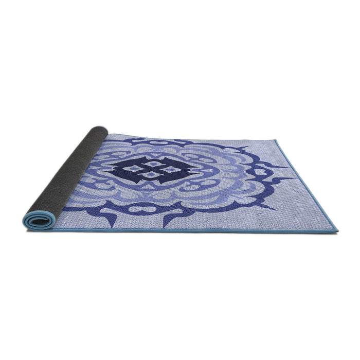 Thickness of Patterned Blue Rug, pat1297blu