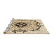 Sideview of Machine Washable Transitional Vanilla Gold Rug, wshpat1297brn