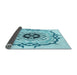 Thickness of Patterned Electric Blue Rug, pat1297lblu