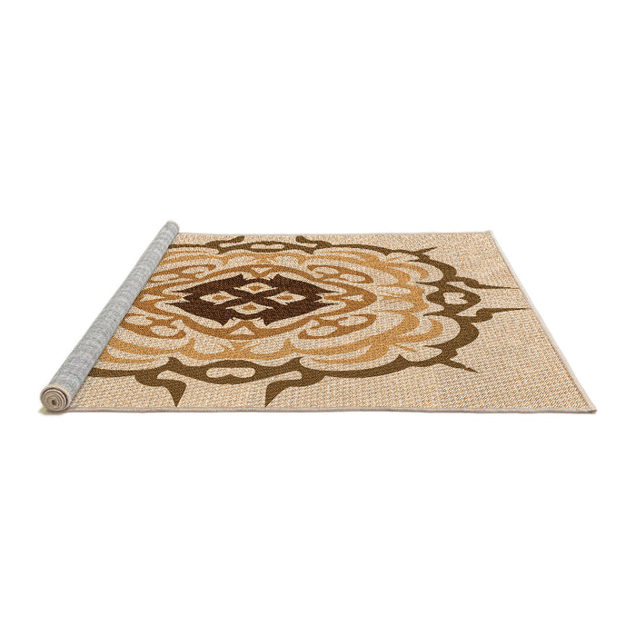 Sideview of Machine Washable Transitional Golden Blonde Gold Rug, wshpat1297org