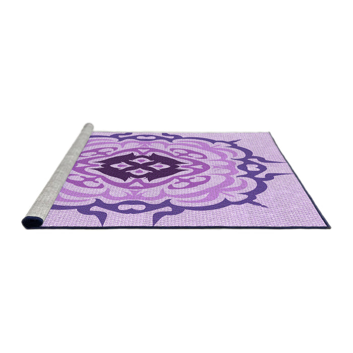 Sideview of Machine Washable Transitional Purple Rug, wshpat1297pur