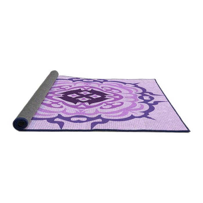 Thickness of Patterned Purple Rug, pat1297pur