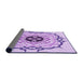 Thickness of Patterned Purple Rug, pat1297pur