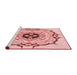 Sideview of Machine Washable Transitional Red Rug, wshpat1297rd