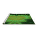 Sideview of Machine Washable Transitional Dark Forest Green Rug, wshpat1298grn