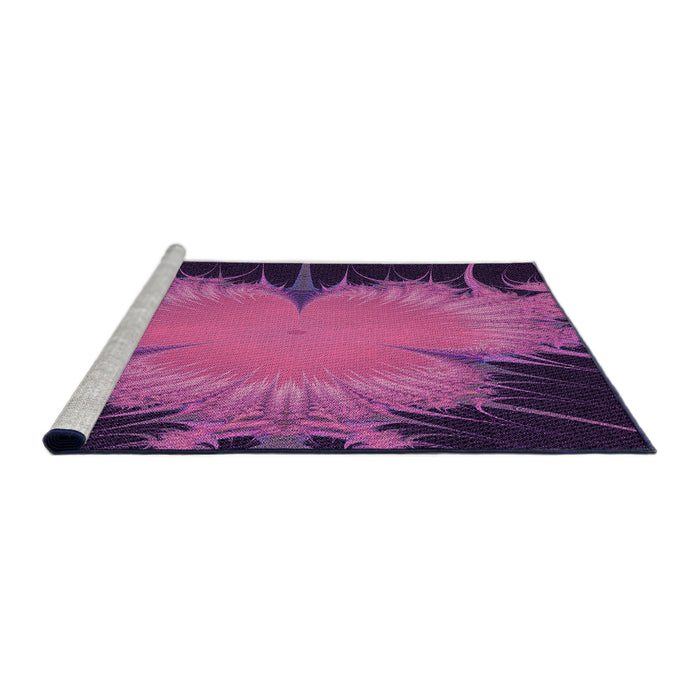 Sideview of Machine Washable Transitional Crimson Purple Rug, wshpat1298pur