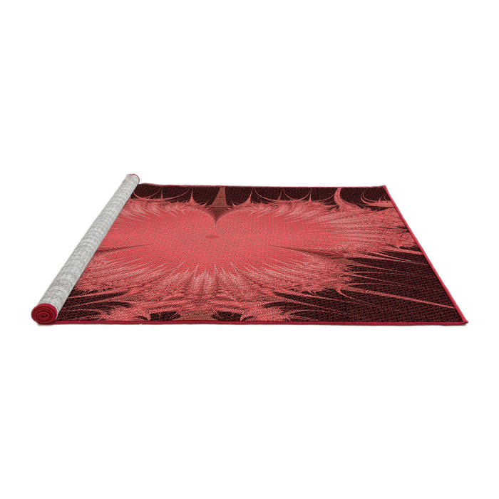 Sideview of Machine Washable Transitional Red Rug, wshpat1298rd