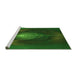 Sideview of Machine Washable Transitional Dark Forest Green Rug, wshpat1299grn