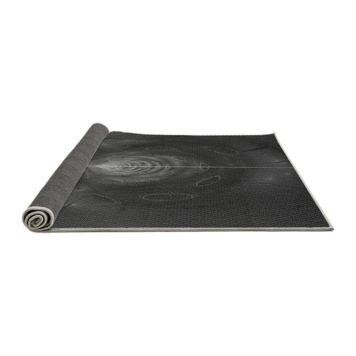 Thickness of Patterned Charcoal Black Rug, pat1299gry