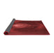 Thickness of Patterned Cranberry Red Rug, pat1299rd