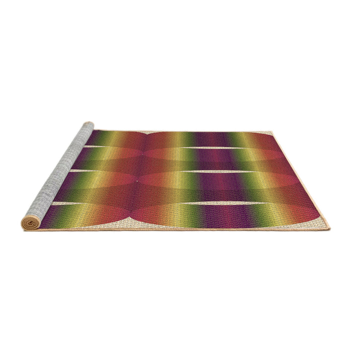 Sideview of Machine Washable Transitional Caramel Brown Rug, wshpat13brn