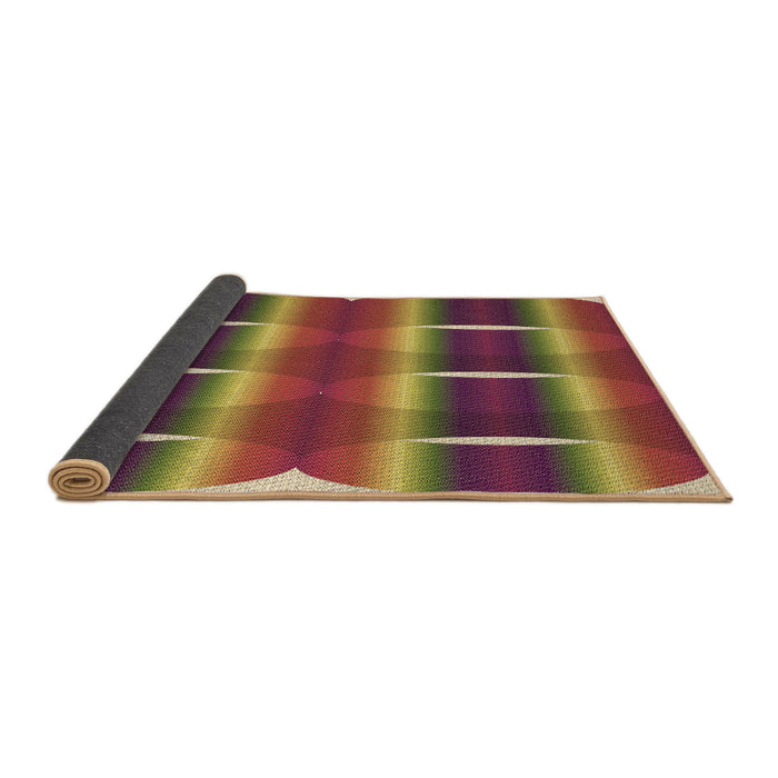 Thickness of Patterned Caramel Brown Rug, pat13brn