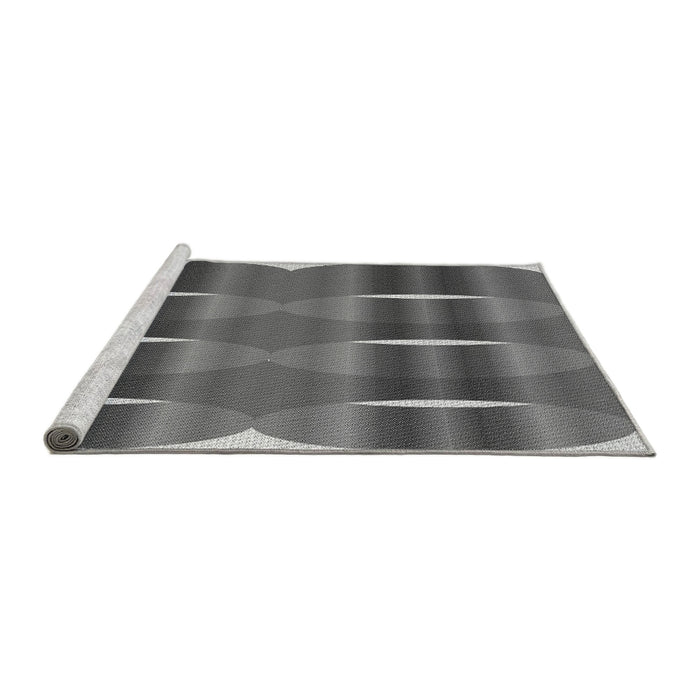 Sideview of Machine Washable Transitional Gray Rug, wshpat13gry