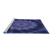 Sideview of Machine Washable Transitional Royal Blue Rug, wshpat130blu