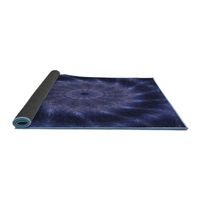 Thickness of Patterned Royal Blue Rug, pat130blu