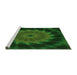 Sideview of Machine Washable Transitional Dark Forest Green Rug, wshpat130grn