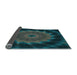 Thickness of Patterned Deep Teal Green Rug, pat130lblu