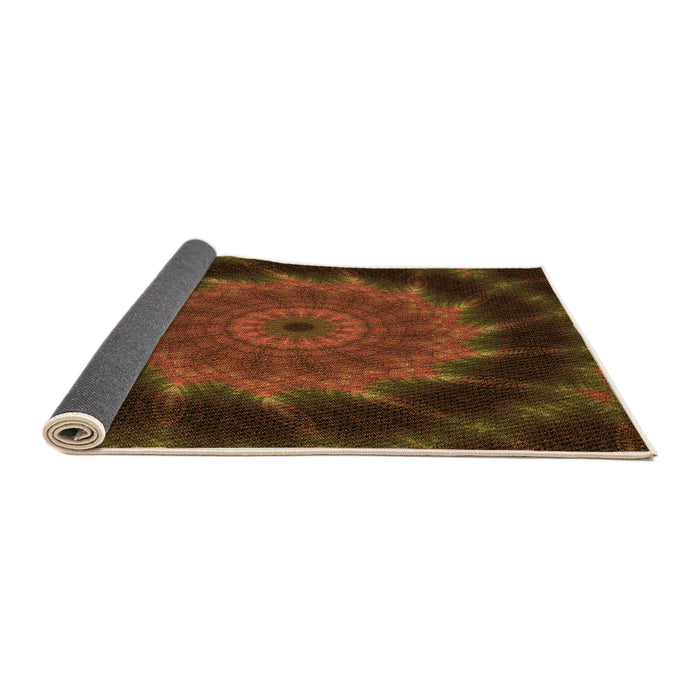 Thickness of Patterned Mahogany Brown Rug, pat130org