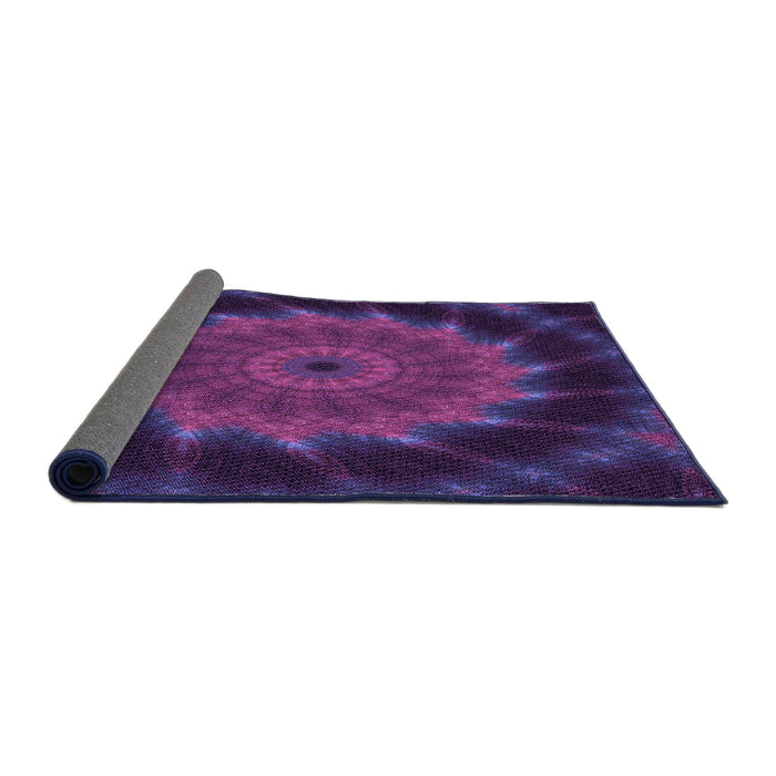 Thickness of Patterned Dark Purple Rug, pat130pur