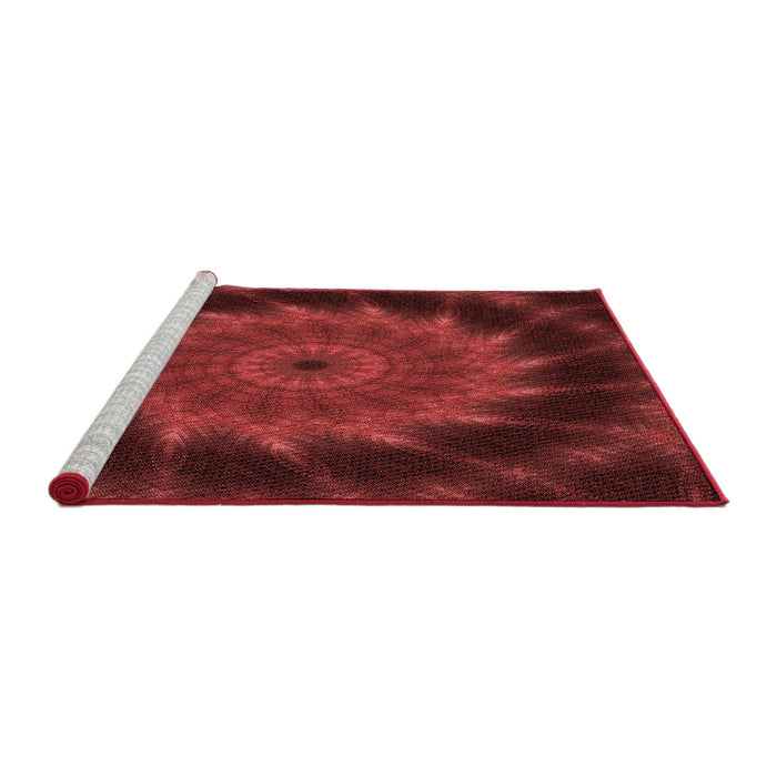 Sideview of Machine Washable Transitional Dark Red Rug, wshpat130rd