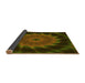 Thickness of Patterned Dark Yellow Green Rug, pat130yw