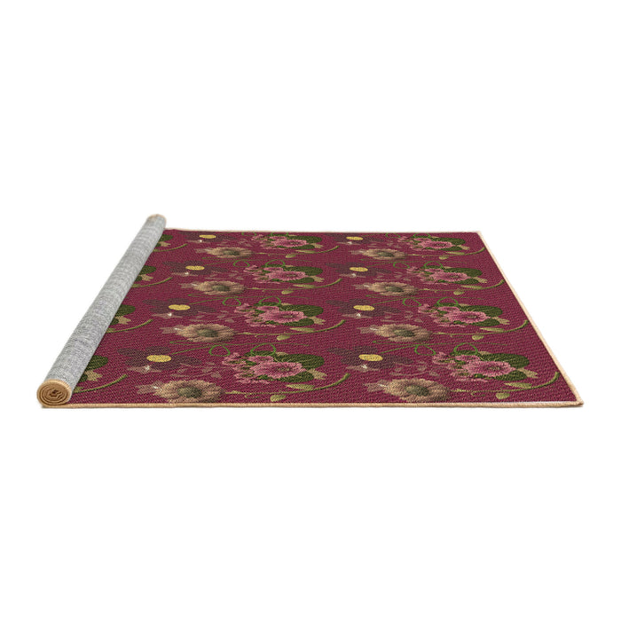 Sideview of Machine Washable Transitional Petra Gold Brown Rug, wshpat1300brn