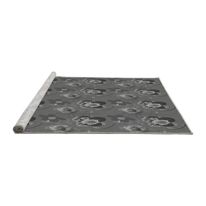 Sideview of Machine Washable Transitional Gunmetal Gray Rug, wshpat1300gry