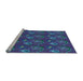 Sideview of Machine Washable Transitional Amethyst Purple Rug, wshpat1300lblu